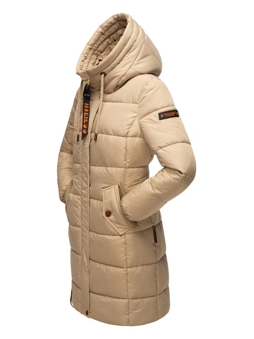 Marikoo abrigo de invierno mujer – Largo acolchado con capucha y bolsillos - Image 4