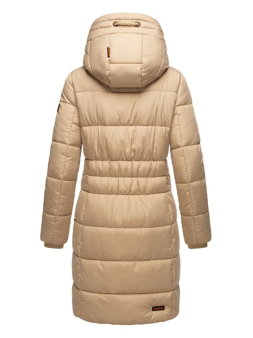 Marikoo abrigo de invierno mujer – Largo acolchado con capucha y bolsillos - Image 5