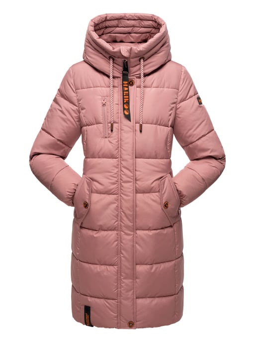 Marikoo abrigo de invierno mujer – Largo acolchado con capucha y bolsillos - Image 2