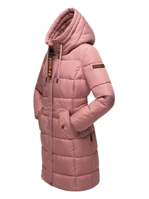 Marikoo abrigo de invierno mujer – Largo acolchado con capucha y bolsillos - Image 4