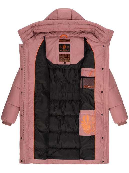 Marikoo abrigo de invierno mujer – Largo acolchado con capucha y bolsillos - Image 6