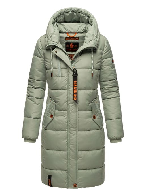 Marikoo abrigo de invierno mujer – Largo acolchado con capucha y bolsillos - Image 1