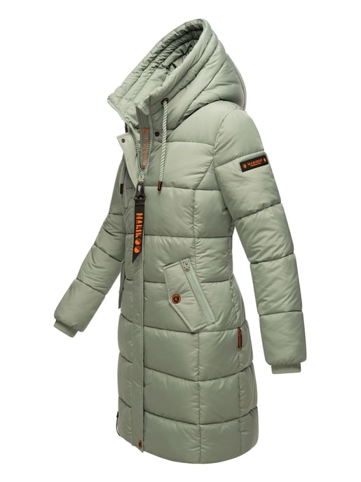 Marikoo abrigo de invierno mujer – Largo acolchado con capucha y bolsillos - Image 3