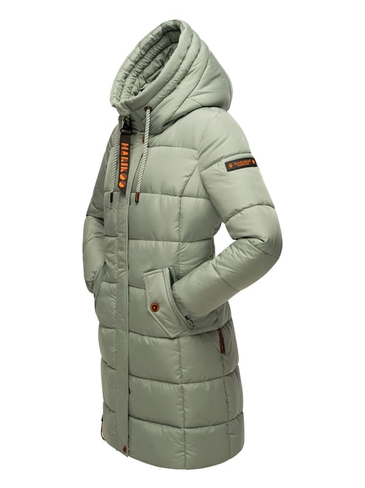 Marikoo abrigo de invierno mujer – Largo acolchado con capucha y bolsillos - Image 4