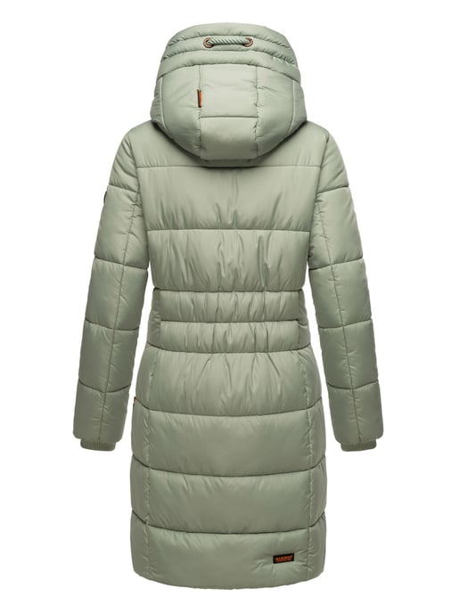Marikoo abrigo de invierno mujer – Largo acolchado con capucha y bolsillos - Image 5