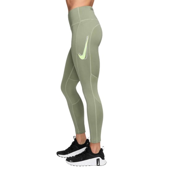 Mallas Nike Mid Rise Fast 7/8 Verde Petróleo - Image 3