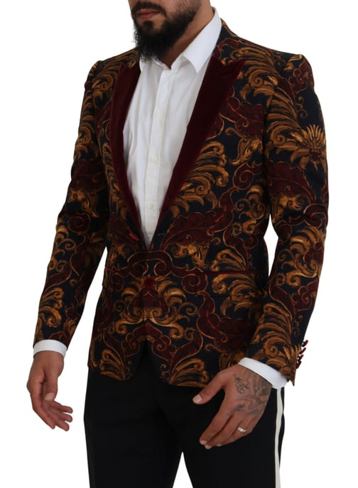 Blazer de Terciopelo con Estampado Barroco Modelo Kos2113 - Image 2