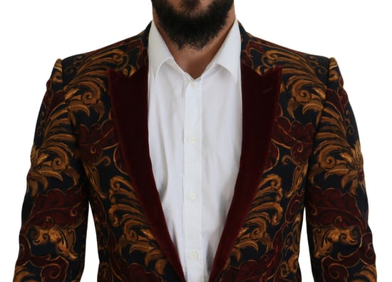 Blazer de Terciopelo con Estampado Barroco Modelo Kos2113 - Image 4