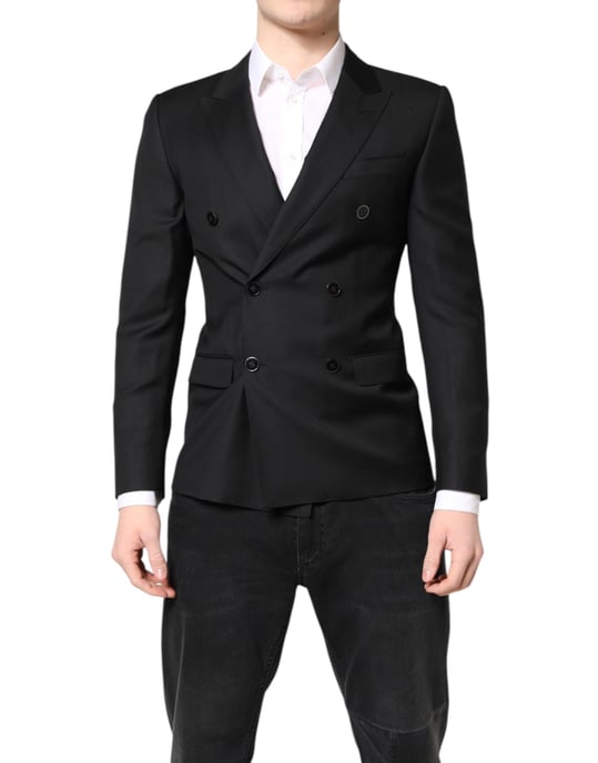 Chaqueta de traje entallada de doble botonadura - Image 2