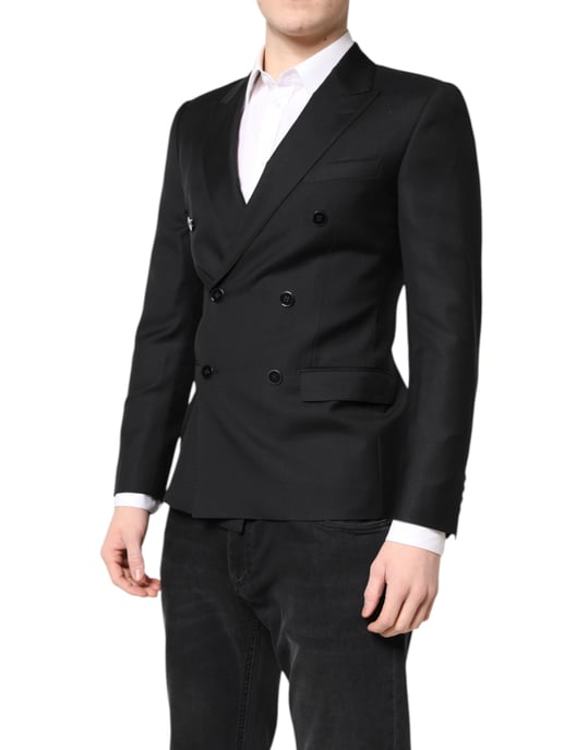 Chaqueta de traje entallada de doble botonadura - Image 3