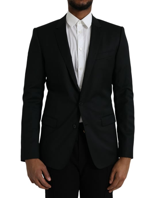Blazer de Corte Clásico Negro Sólido - Image 1