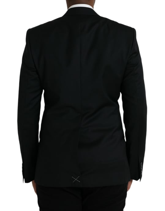 Blazer de Corte Clásico Negro Sólido - Image 3
