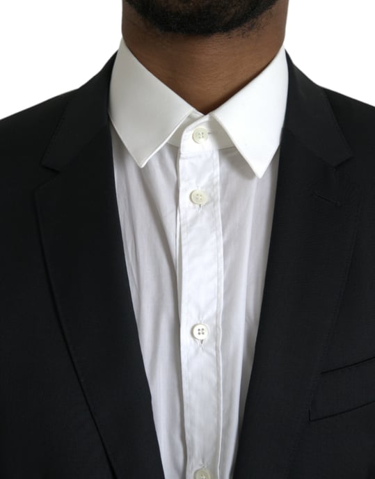 Blazer de Corte Clásico Negro Sólido - Image 4