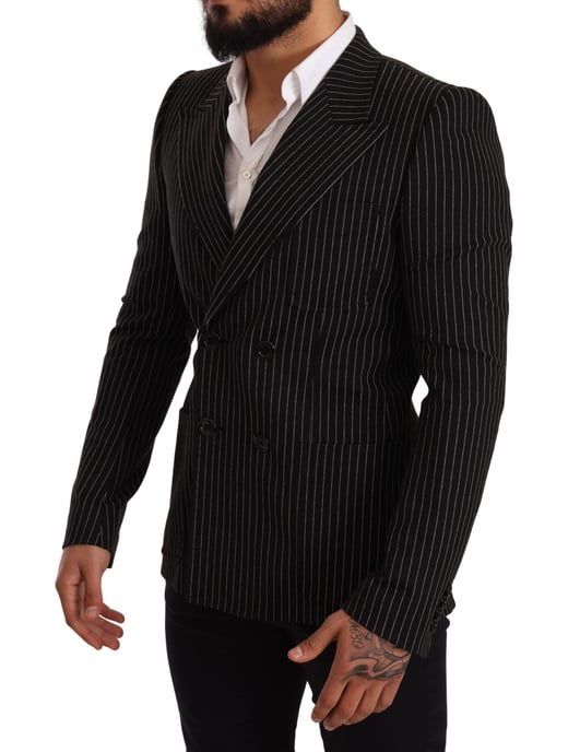 Blazer de Rayas Verticales Doble Pecho - Image 2