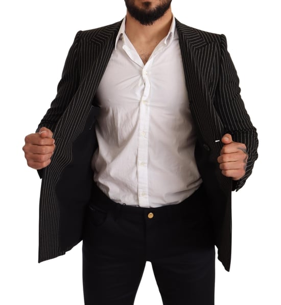 Blazer de Rayas Verticales Doble Pecho - Image 6