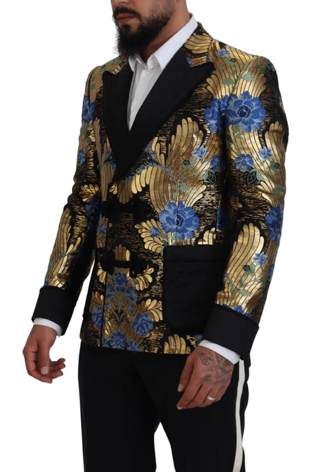 Blazer de brocado floral de doble botonadura - Image 2