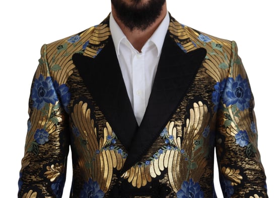 Blazer de brocado floral de doble botonadura - Image 4