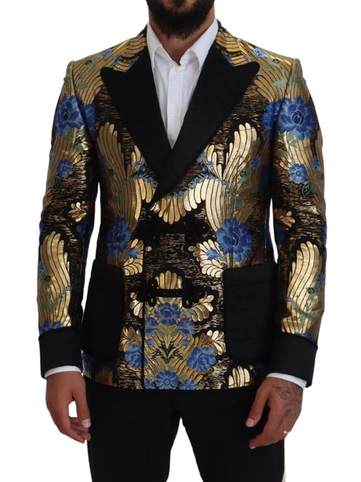 Blazer de brocado floral de doble botonadura - Image 5
