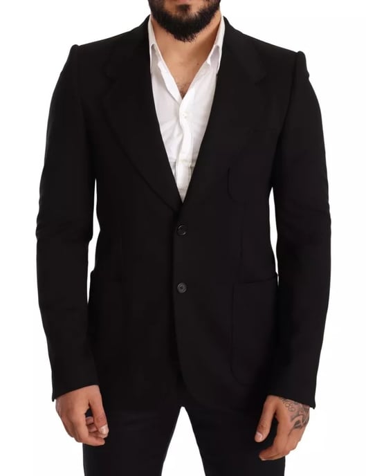 Blazer Clásico Ajustado Negro - Image 1