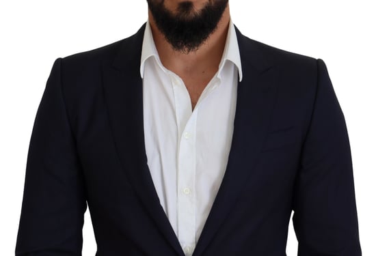 Traje de Corte Clásico Sólido en Marino - Image 4