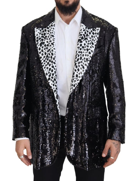 Blazer de Lentejuelas con Cuello Dálmata - Image 1