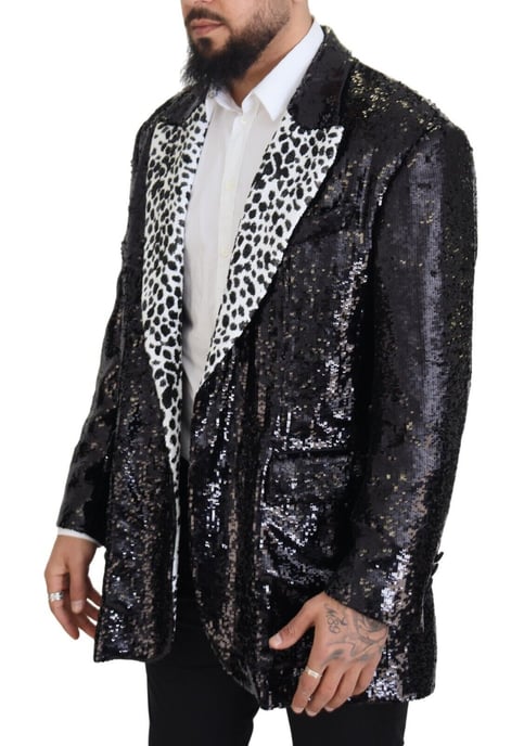 Blazer de Lentejuelas con Cuello Dálmata - Image 2
