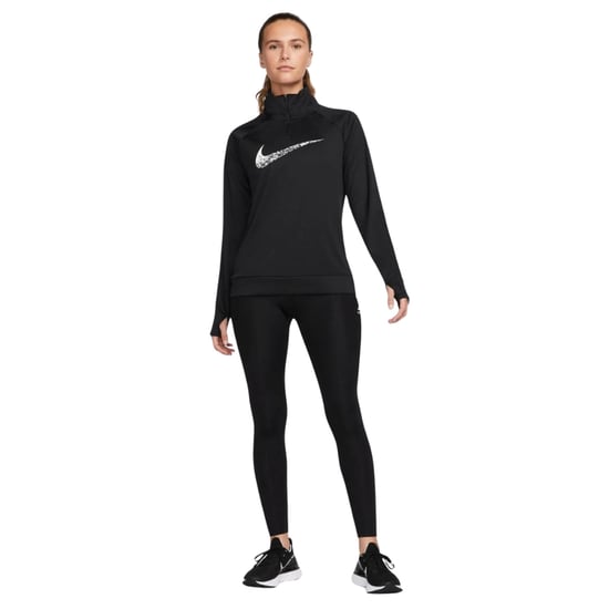 Camiseta De Manga Larga Nike Dri-fit Swoosh Para Correr, Color Negro - Image 2