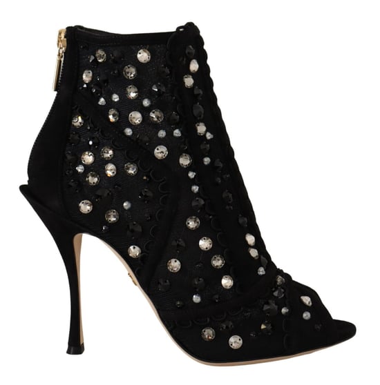 Botines de tobillo con punta abierta y adornos - Image 1