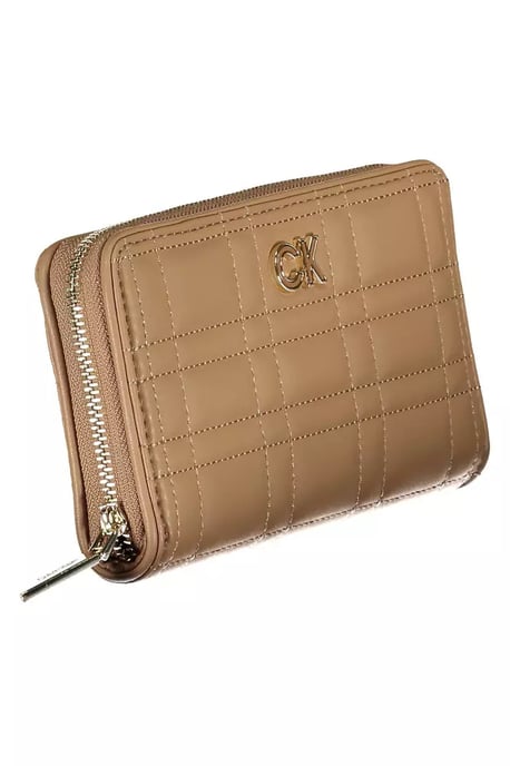 Billetera Beige Acolchada con Cremallera - Image 3