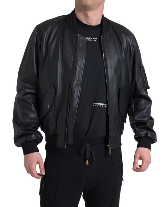 Chaqueta Bomber de Cuero Estilo Clásico - Image 4