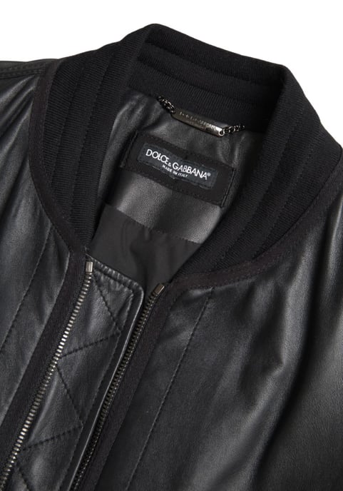 Chaqueta Bomber de Cuero Estilo Clásico - Image 5