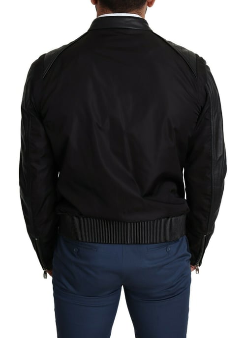 Chaqueta de Piel Con Mangas Negra - Image 3