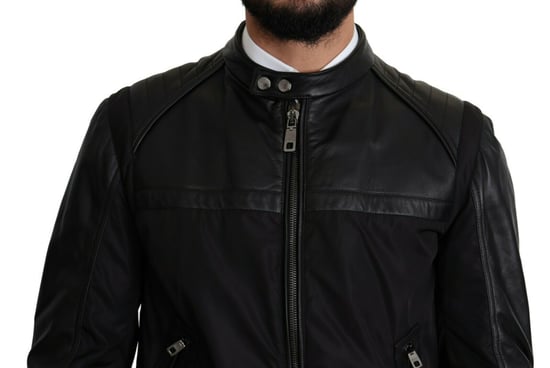 Chaqueta de Piel Con Mangas Negra - Image 4