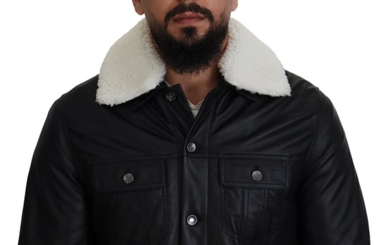 Chaqueta de Cuero con Cuello de Shearling - Image 4