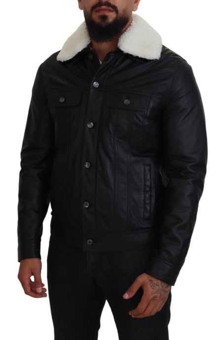 Chaqueta de Cuero con Cuello de Shearling - Image 5