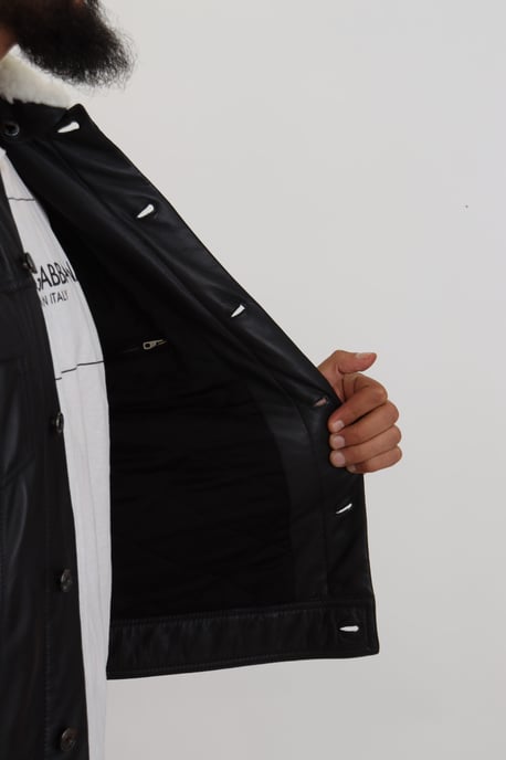 Chaqueta de Cuero con Cuello de Shearling - Image 6