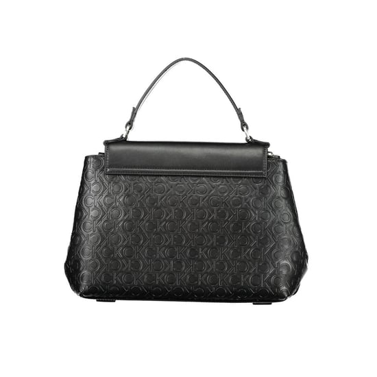 Bolso de mano de cuero negro con monograma - Image 2