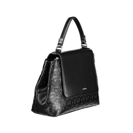 Bolso de mano de cuero negro con monograma - Image 3