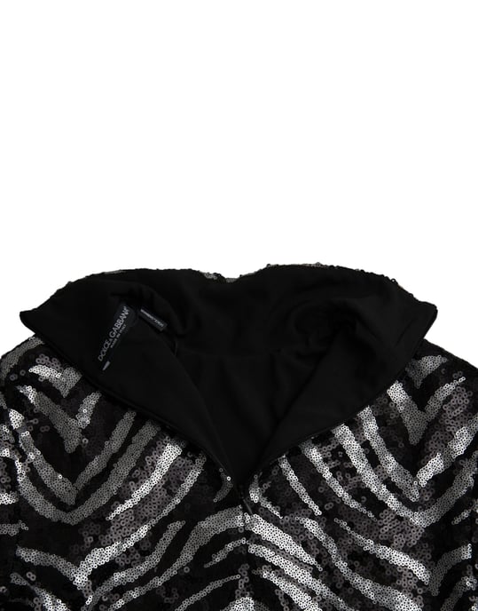 Blusa de seda con estampado de cebra y lentejuelas - Image 6