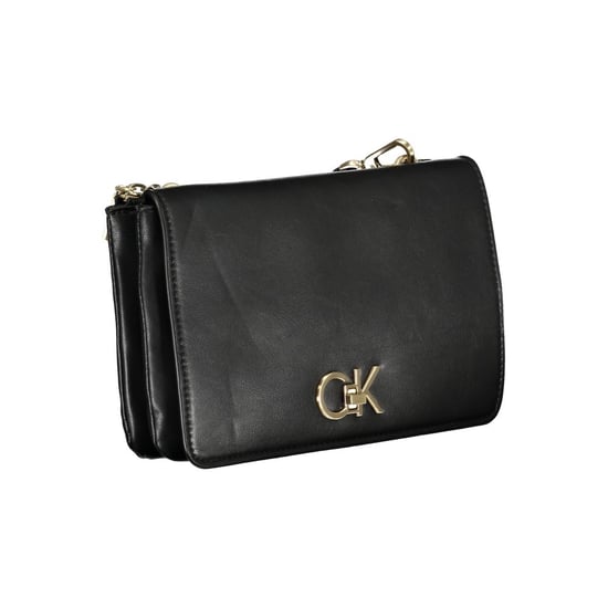 Bolso de hombro con solapa Ck Monogram negro - Image 3