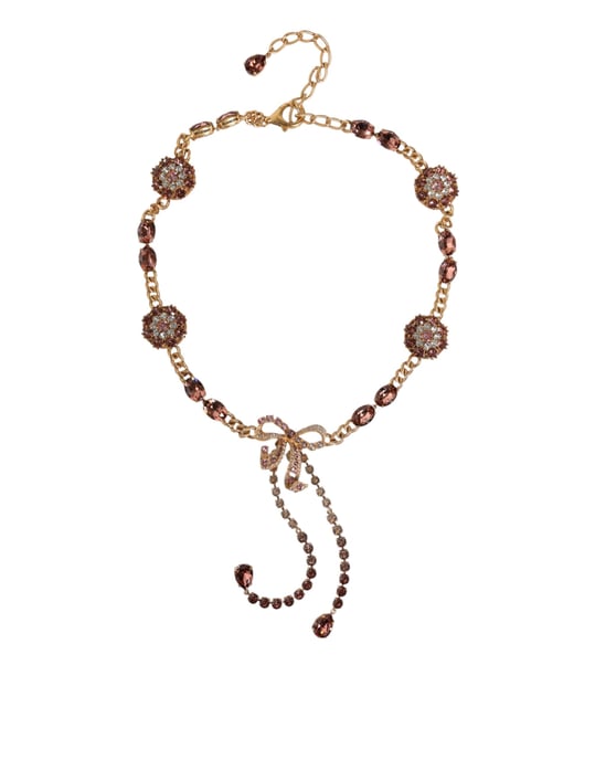 Collar con Colgante de Lazo Embelenco de Cristales - Image 1