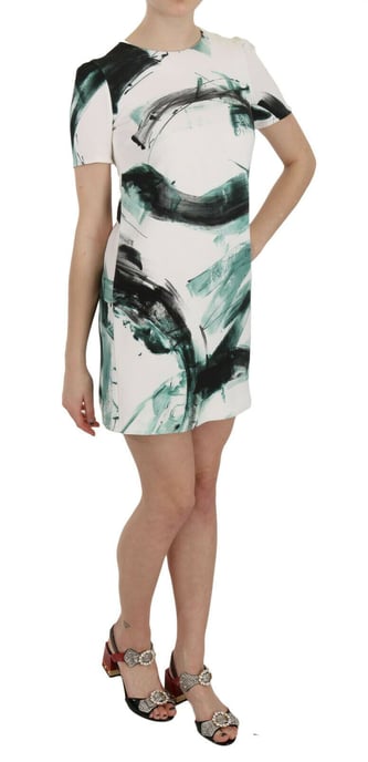 Vestido Corto de Manga Corta con Estampado Abstracto - Image 2