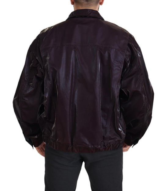 Chaqueta bomber burdeos brillante - Image 2