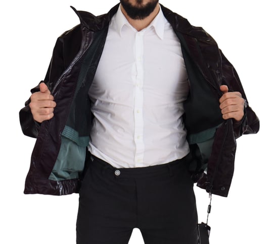 Chaqueta bomber burdeos brillante - Image 5