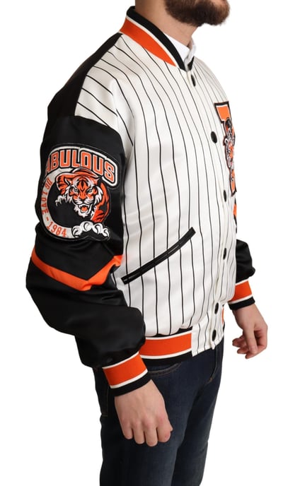 Chaqueta de béisbol de satén a rayas - Image 2