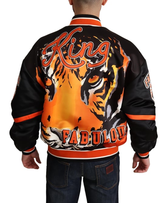 Chaqueta de béisbol de satén a rayas - Image 3