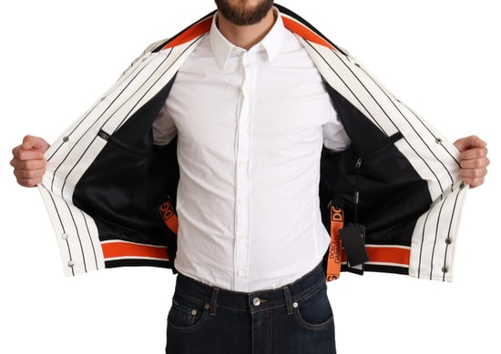 Chaqueta de béisbol de satén a rayas - Image 5