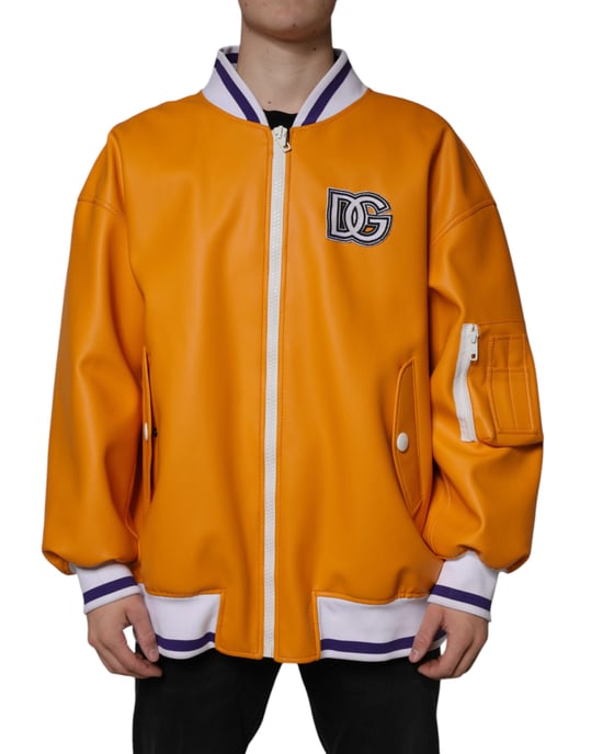Chaqueta Bombardero de Cuero Dg Varsity - Image 2
