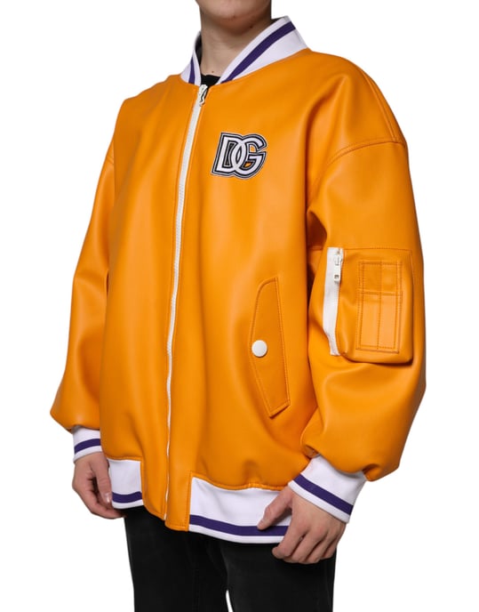 Chaqueta Bombardero de Cuero Dg Varsity - Image 3