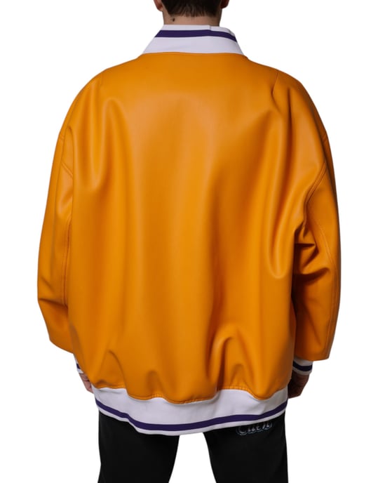 Chaqueta Bombardero de Cuero Dg Varsity - Image 4